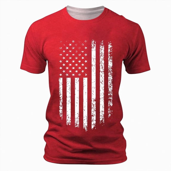 UAYOTSE USA 4th of July Shirts for Men American Flag Short Sleeve Patriotic Independence Day Tee Top,Sizes XXL
