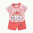 thumbnail image 1 of UAYOTSE Unisex Toddler Baby Pajamas Short Sleeve Soft Breathable 2-Piece Set Cute Jammies Loungewear Dailywear for Spring Summer Boys Girls,Sizes 18-24 Months, 1 of 4