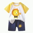 thumbnail image 1 of UAYOTSE Unisex Toddler Kids Pajamas 2-Piece Short Sleeve Set Soft Breathable Fashion Loungewear Sleepwear for Spring Summer Boys Girls Little Kids,Sizes 4-5 Years, 1 of 4