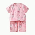 thumbnail image 1 of UAYOTSE Unisex Toddler Kids Soft Sleepwear Short Sleeve 2-Piece Pajamas Set Cute Loungewear Daily Outfit for Spring Summer Boys Girls Little Kids,Sizes 18-24 Months, 1 of 4