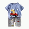 thumbnail image 1 of UAYOTSE Unisex Toddler Kids Soft Sleepwear Short Sleeve 2-Piece Pajamas Set Cute Loungewear Daily Outfit for Spring Summer Boys Girls Little Kids,Sizes 5-6 Years, 1 of 4