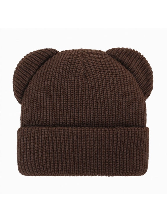 Winter Cute Bear Ear Warm Hat Women Plush Earflap Beanie Hat Kids Girls Windproof,Sizes 6-36 Months