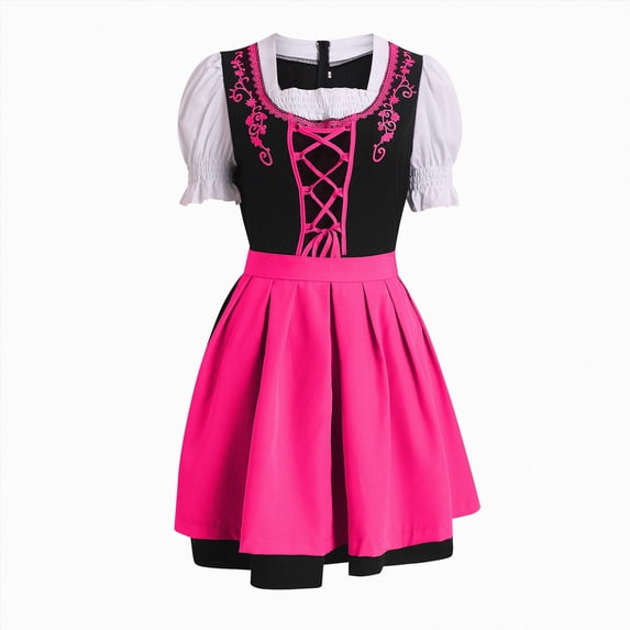 UAYOTSE Women Oktoberfest Dress, Bavarian Dirndl Costume with Blouse and Apron, German Festival Party Dress for Women