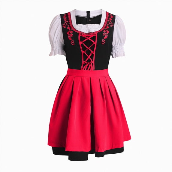 UAYOTSE Women Oktoberfest Dress, Bavarian Dirndl Costume with Blouse and Apron, German Festival Party Dress for Women