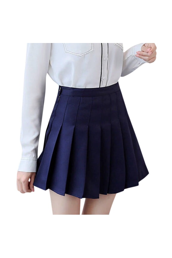 Women Y2K Black White Lace Mini Skirt Low Rise Half Slip Underskirt Ruffle Pleated Layered Flowy Short Skirts,Navy M