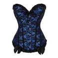 thumbnail image 1 of UAYOTSE Women's Corsets tops Sexy Lace Floral Waist Shaping Bustier Top,Blue 5XL, 1 of 4