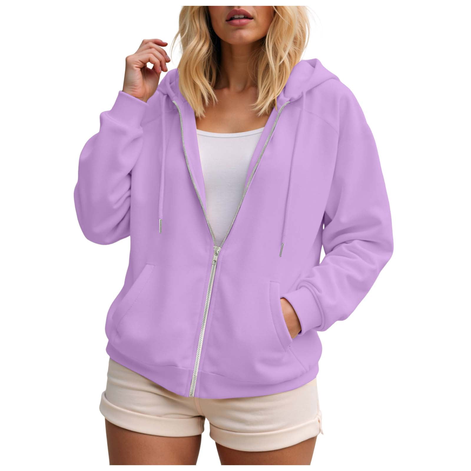UAYOTSE Women's Fleece Lined Zip Up Hoodies Casual Hooded Jacket