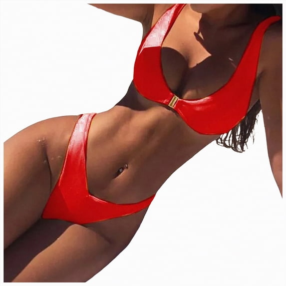 UAYOTSE Women's Halter Bikini Set Triangle Top String Swimwear Two Piece Swimsuits Cheeky Bathing Suit,Sizes S