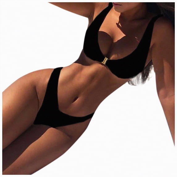 UAYOTSE Women's Halter Bikini Set Triangle Top String Swimwear Two Piece Swimsuits Cheeky Bathing Suit,Sizes XL