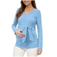 thumbnail image 1 of UAYOTSE Women's Maternity Shirts Short & Long Sleeve Tie Front Maternity Tops,Sizes S, 1 of 9