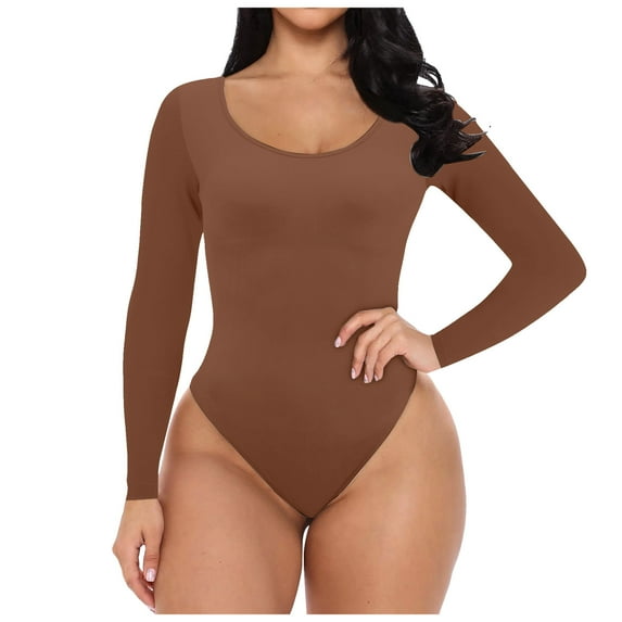 UAYOTSE Women's Trendy Sexy Casual Lined Sleeveless Going Out Tank Top Bodysuits,XL Brown