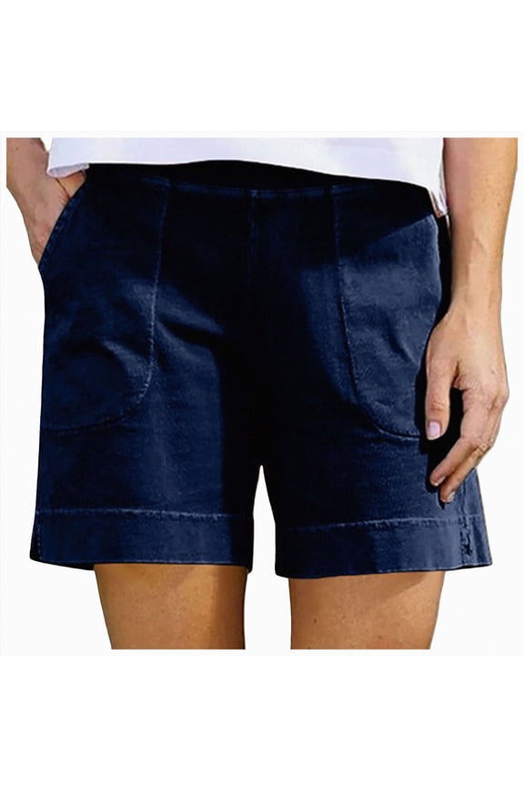 Womens Jean Shorts Floral Embroidered High Waisted Casual Stretchy Raw Edge Hemline Denim Shorts,Sizes M