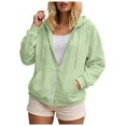 thumbnail image 1 of UAYOTSE Womens Zip Up Hoodies 2025 Oversized Hoodie for Women Trendy Hooded Sweatshirts Fall Winter Zipper Y2k Jacket(G127-Light Green,S), 1 of 9