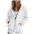 thumbnail image 1 of UAYOTSE Womens Zip Up Hoodies Fleece Jackets Oversized Sweatshirts Fall Fashion Outfits Sweaters Winter Clothes(G250-White,XL), 1 of 4