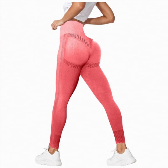 UAYOTSE Yoga Leggings for Women High Waisted Tummy Control Yoga Pants Stretchy Gym Leggings ( Red#7,L)