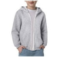 thumbnail image 1 of UAYOTSE Youth Classic Hoodies Soft Hooded Full Zip Sweatshirts for Children,Grey 8 Years, 1 of 9