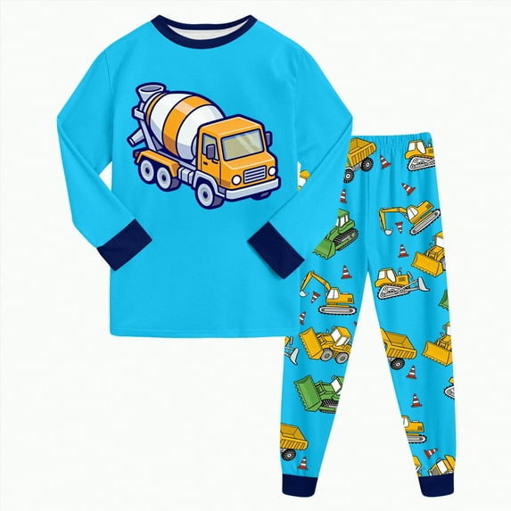 UAYOTSE baby boys Long Sleeve Top and Pants Snug Fit Spring 2 Piece Pajama Set,Sizes 7-8 Years