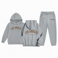 thumbnail image 1 of UAYOTSE toddler Outfits for Girls Sets Boys Long Sleeve Solid Warm Hoodie Pullover tops Pants Kids Sweat Suit Cute Girls' Fall Clothing Sets Grey,Sizes 3-4 Years, 1 of 7