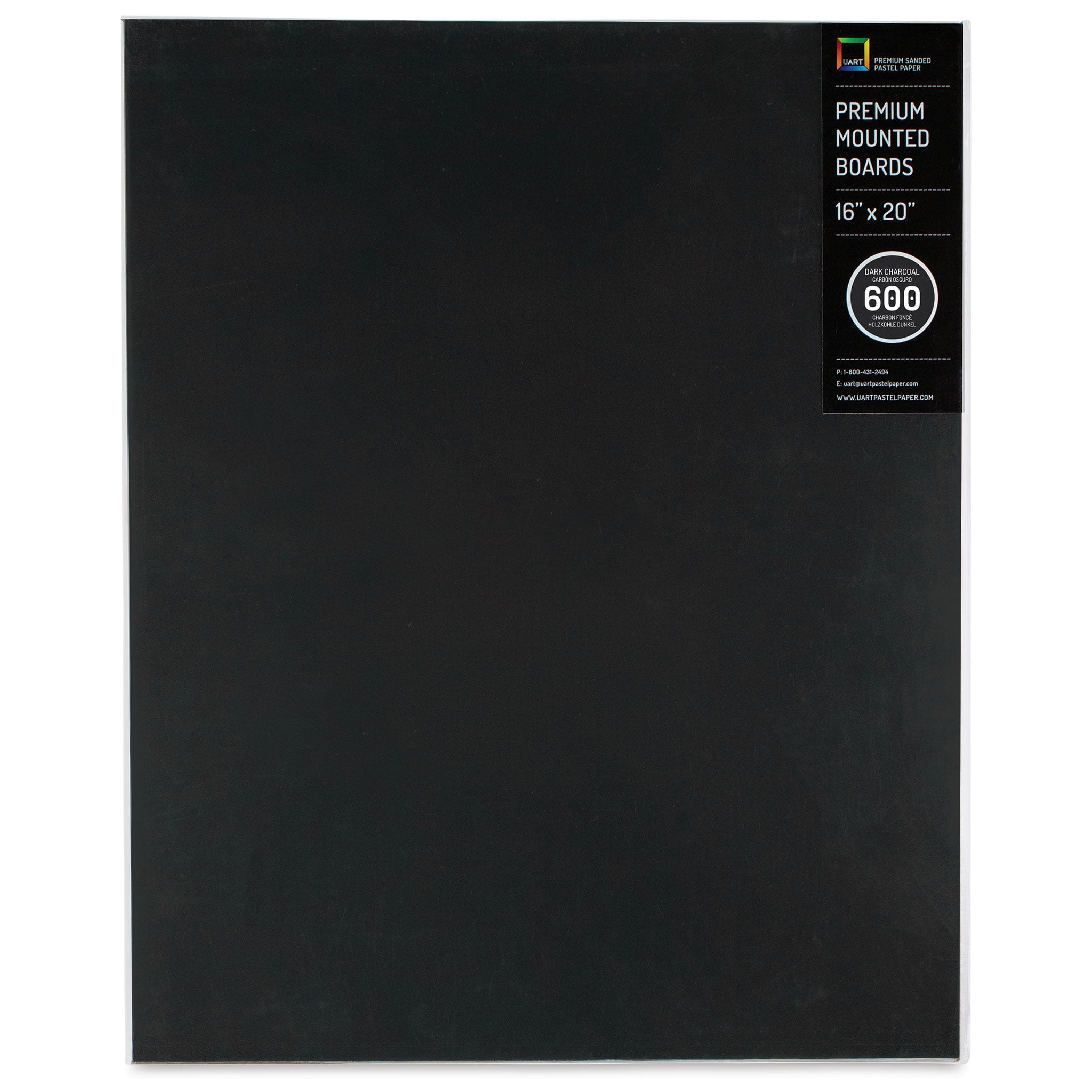 UArt Premium Sanded Pastel Paper Board 16" x 20", Dark, 600 Grit
