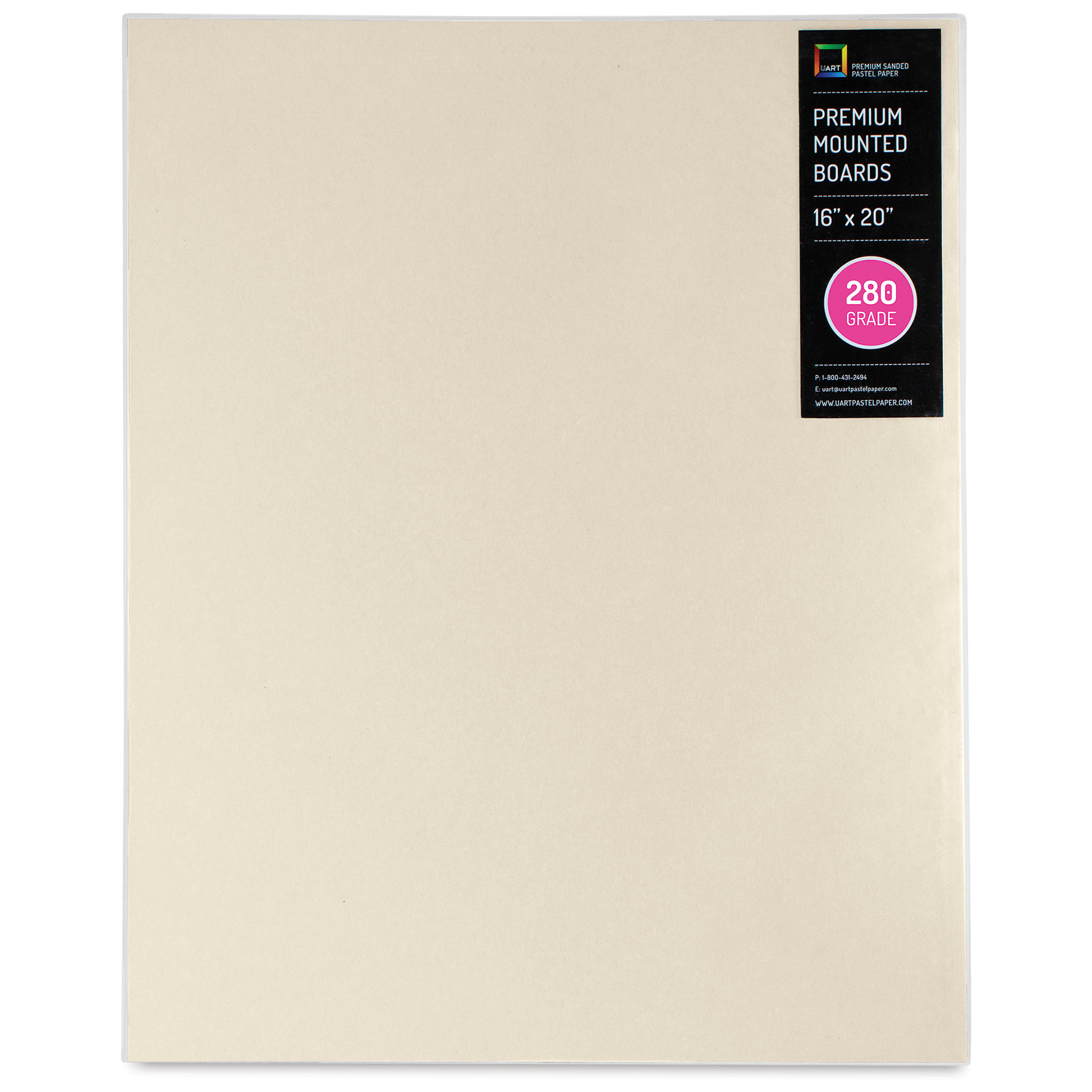 UArt Premium Sanded Pastel Paper Board 16" x 20", Neutral, 280 Grit