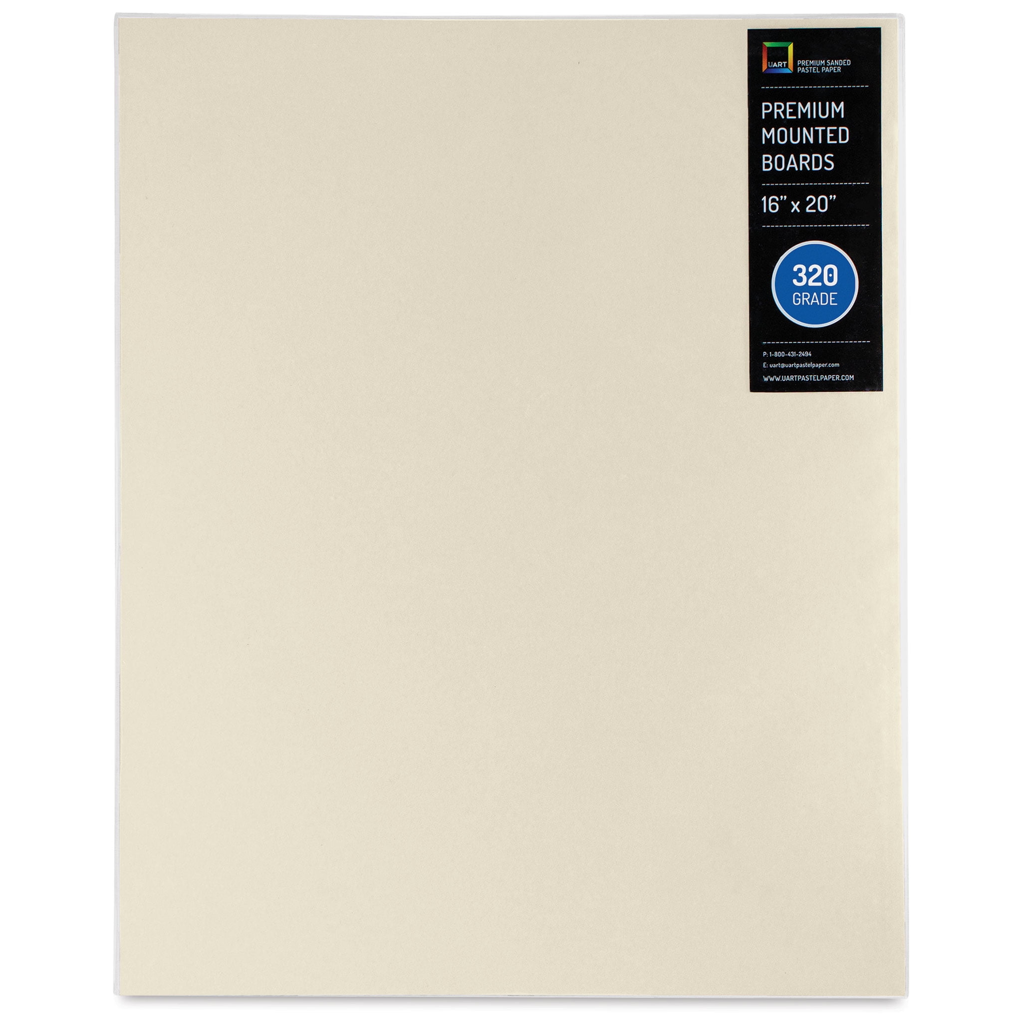 UArt Premium Sanded Pastel Paper Board 16" x 20", Neutral, 320 Grit
