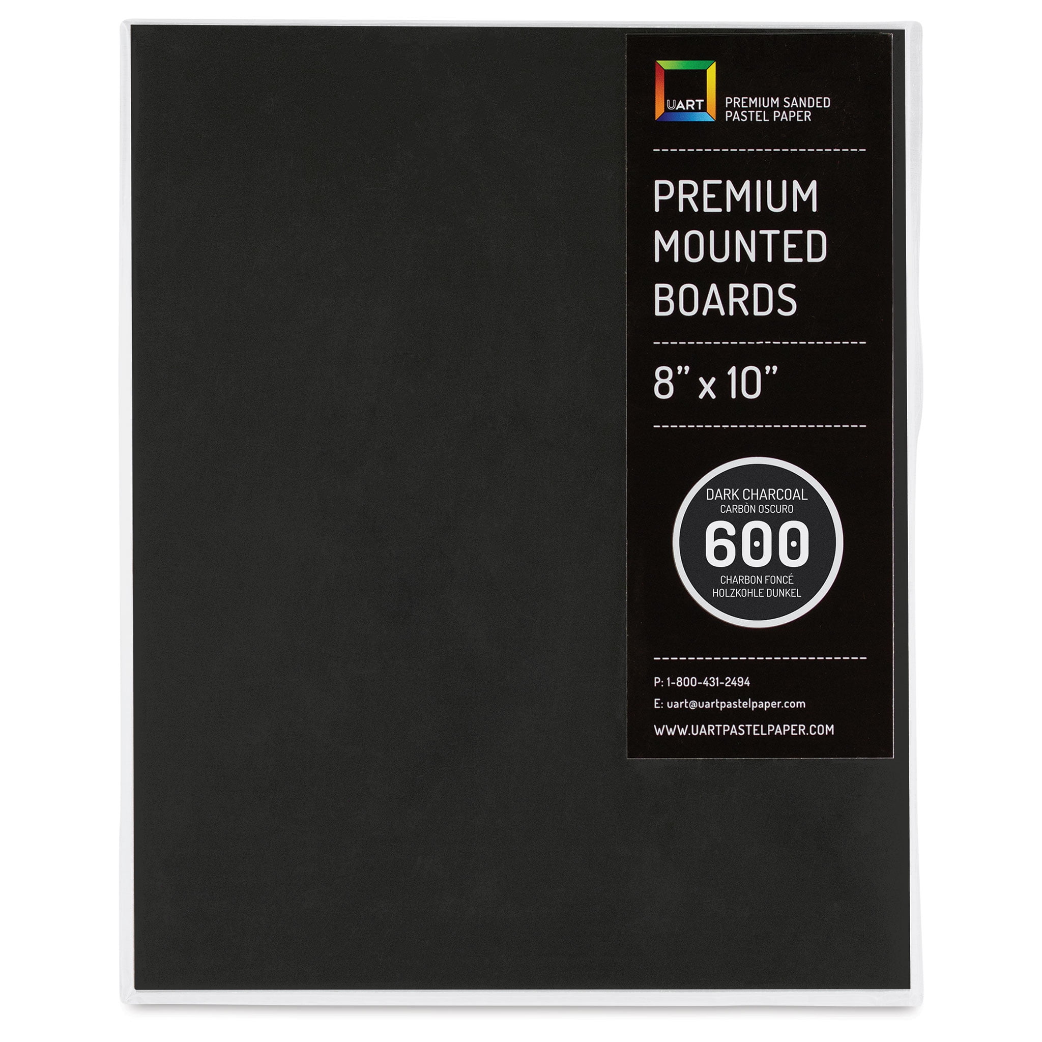 UArt Premium Sanded Pastel Paper Board 8" x 10", Dark, 600 Grit