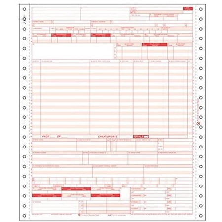 UB-04 Hospital Claim Form 1-Part Continuous 2,500/case