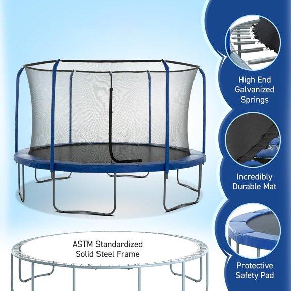 UB 13FT Trampoline with Blue Inner Safety Net