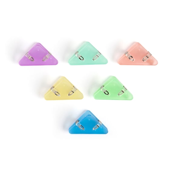 U Brands Corner Binder Clips, Assorted, 6 Count