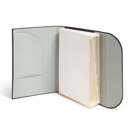 U Brands 7 Pocket Document Holder, 13 x 9.75 x 1.0 in., Navy Linen, Accordion