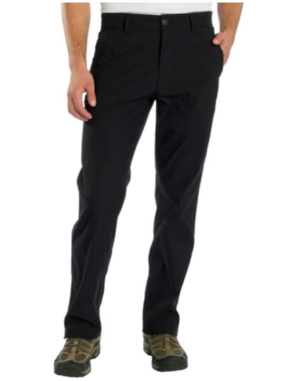 UB Tech Mens Rainier Travel Chino Active Cargo Pant (Black, 34W x 30L)