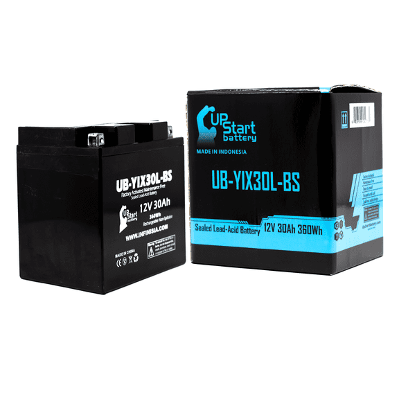 UB-YIX30L-BS Battery Replacement for 2000 Polaris Ranger 6x6, 4x4, 500 CC UTV - Factory Activated, Maintenance Free, Motorcycle Battery - 12V, 30AH, UpStart Battery Brand