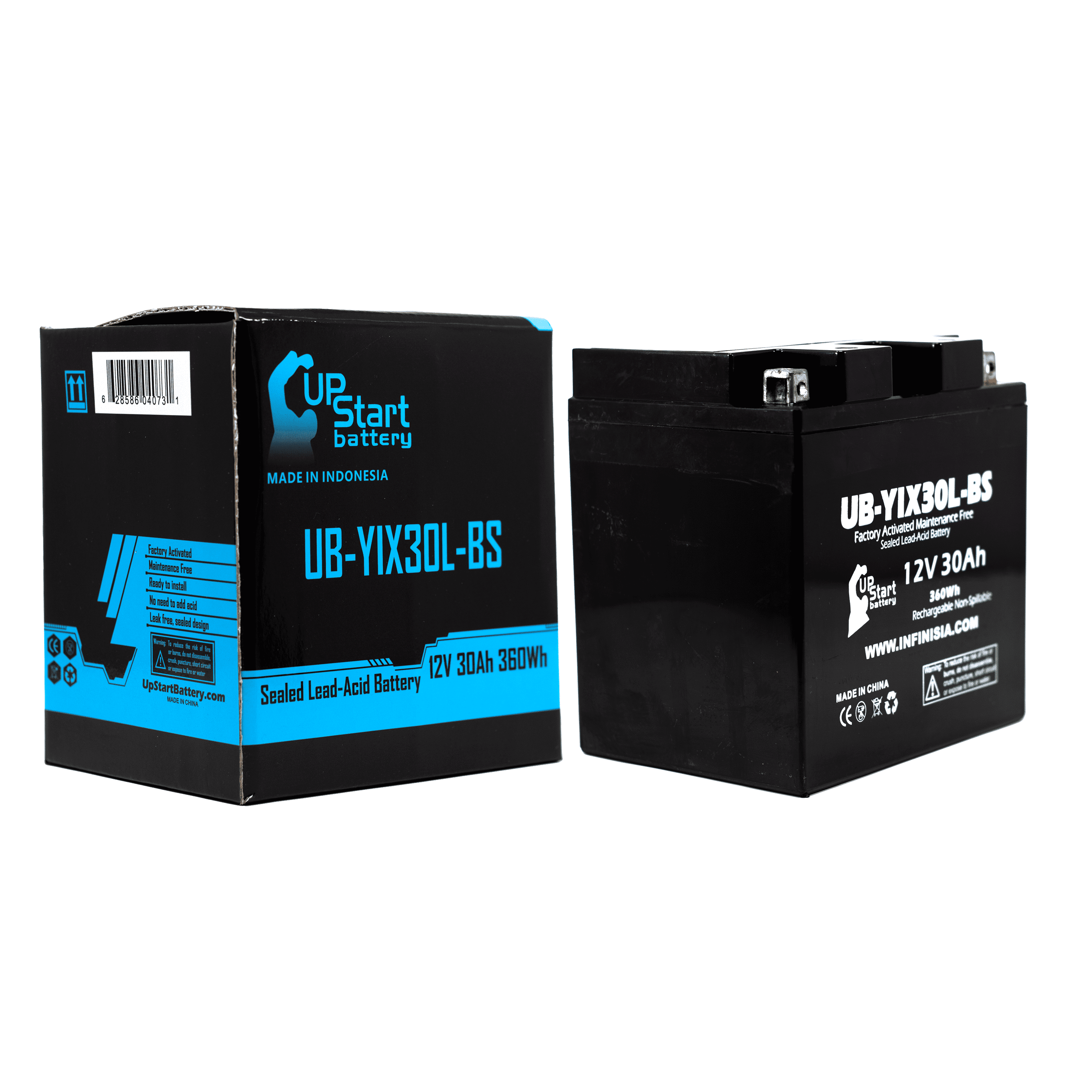 UB-YIX30L-BS Battery Replacement for 2002 Polaris Sportsman, Military 700 CC ATV - Factory Activated, Maintenance Free, Motorcycle Battery - 12V 30AH, UpStart Battery Brand
