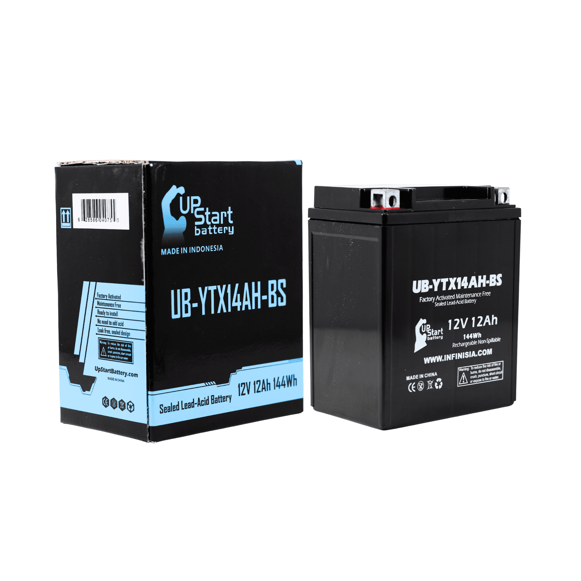 UB-YTX14AH-BS Battery Replacement for 1984 Honda ATC200 Big Red 200 CC ATV - Factory Activated, Maintenance Free, Motorcycle Battery - 12V, 12AH, UpStart Battery Brand