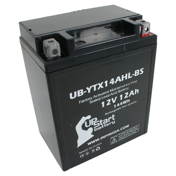 UB-YTX14AHL-BS Battery Replacement for 2014 Kawasaki KL650-A, E, KLR 650 CC Motorcycle - Factory Activated, Maintenance Free, Motorcycle Battery - 12V 12AH, UpStart Battery Brand