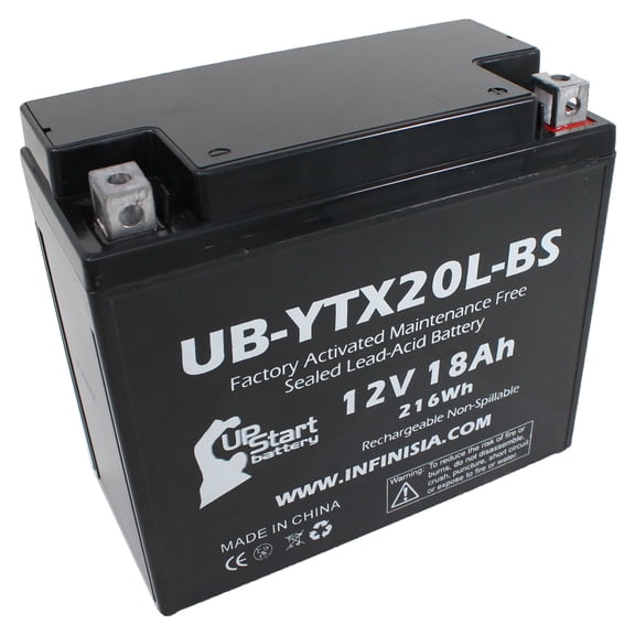 UB-YTX20L-BS Battery Replacement for 2008 Kawasaki Jet Ski JS800 SX-R 800 CC Personal Watercraft - Factory Activated, Maintenance Free, Motorcycle Battery - 12V, 18AH, UpStart Battery Brand