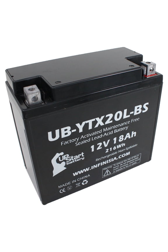 UB-YTX20L-BS Battery Replacement for 2016 BRP (Sea-Doo) GTI, GTR, GTS, GTX, RXT, RXP, WAKE 1500 CC Personal Watercraft - Factory Activated, Maintenance Free, Motorcycle Battery - 12V, 18AH