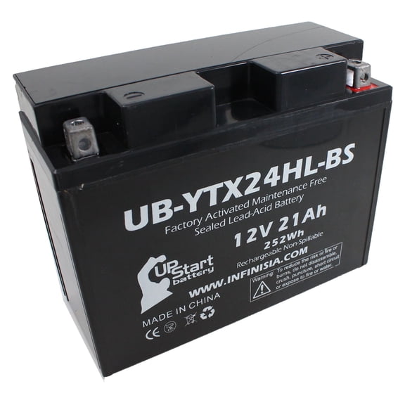UB-YTX24HL-BS Battery Replacement for 1979 Yamaha XS1100 (All) 1100 CC Motorcycle - Factory Activated, Maintenance Free, Motorcycle Battery - 12V 21AH, UpStart Battery Brand