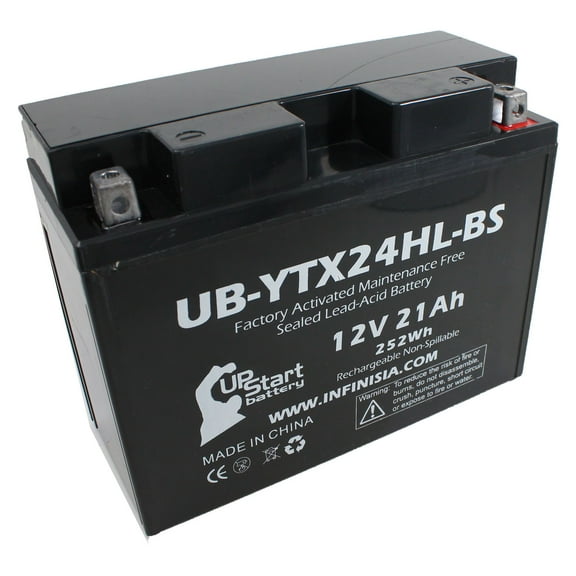 UB-YTX24HL-BS Battery Replacement for 1999 Yamaha VX600DX Vmax 600 Deluxe 600 CC Snowmobile - Factory Activated, Maintenance Free, Motorcycle Battery - 12V, 21AH, UpStart Battery Brand