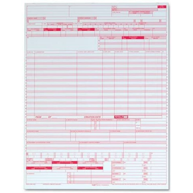 UB04 Hospital Insurance Claim Form for Laser Printers, One-Part (No Copies), 8.5 x 11, 2,500 Forms Total UB04 Hospital Insurance Claim Form for Laser Printers, One-Part (No Copies), 8.5 x 11, 2,500 Forms Total