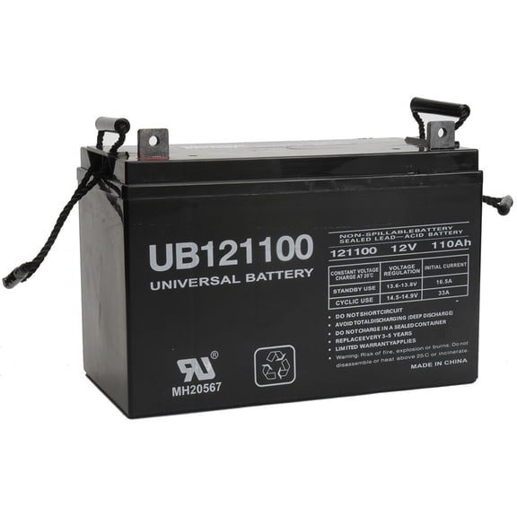 UB121100 Group 30H - 12V 110AH Nut and Bolt Terminals SLA Battery