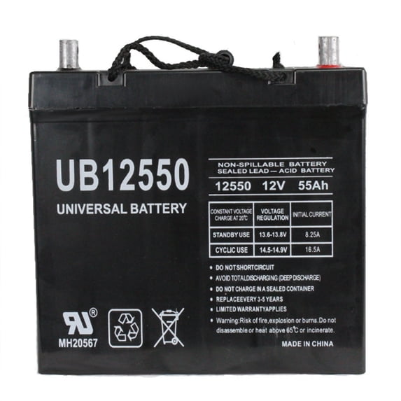 UB12550 12V 55AH Battery for Invacare Power 9000 XT