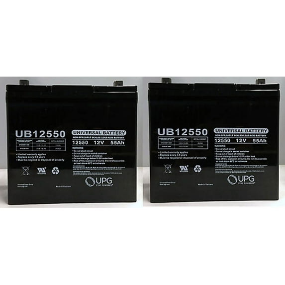 UB12550 12V 55Ah 21ST CENTURY SCOOTER PLUS SCOOTER WIDE SLA AGM Battery - 2 Pack