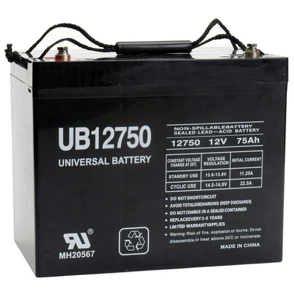 UB12750 12V 75AH Internal Thread Battery for Hoveround Teknique HD XHD