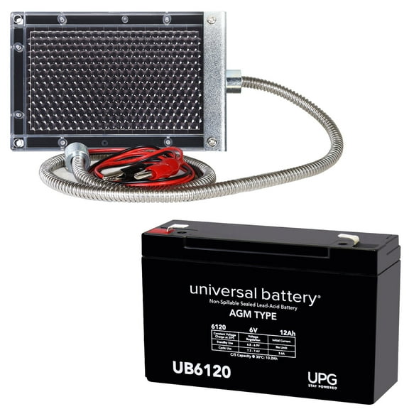 UB6120 6V 12Ah Replacement for Leoch DJW6-10 T2 + 6V Solar Panel Charger