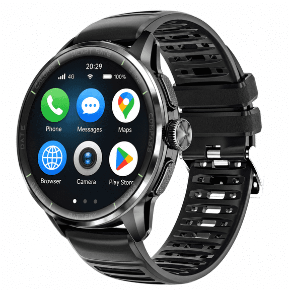UBABAI 4G Android Smartwatch Phone with Sim Card Slot, 1.6 in Amoled, Gps, Rotating Camera, 3GB Ram, 32GB Storage Rom