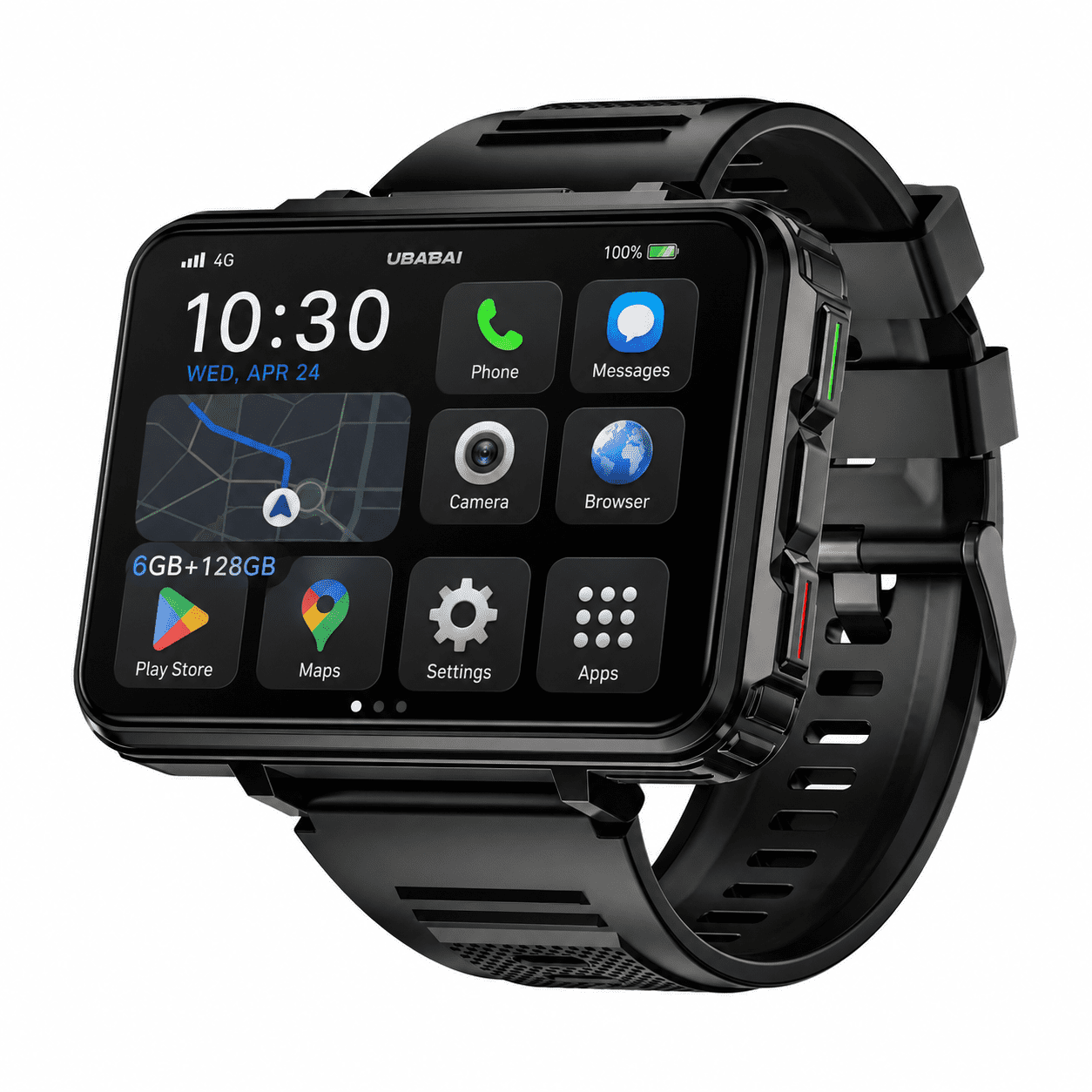 UBABAI 4G Android Smartwatch Phone with Sim Card 2.4" HD Touch Screen ...