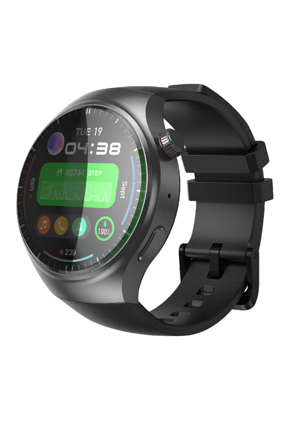 DM80 Smart Watch 2GB+16GB 1.43inch WIFI GPS 4G Network 1000mah Black Silicone Strap