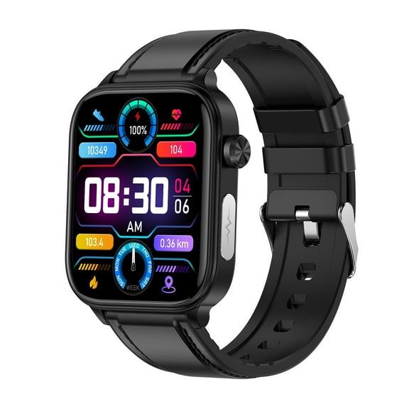 UBABAI ET570 Smart Watch Bluetooth Call Sports Watch 1.96inch AI Voice Assistant Silicone Strap