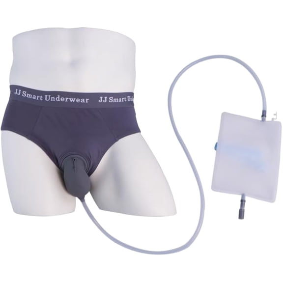 UBABAI Men's Urinary Incontinence Briefs Silicone Smart Briefs 1000ml Urine Bag